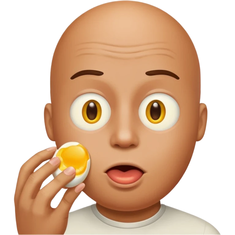 a man eating an egg, emoji style emoji