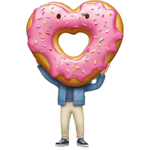 Single heart-shaped donut emoji