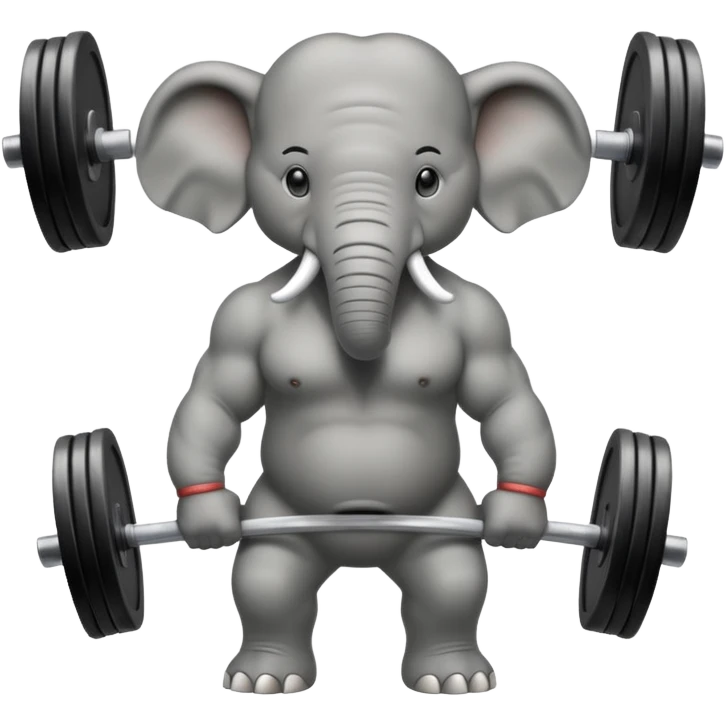 elephant deadlifting emoji