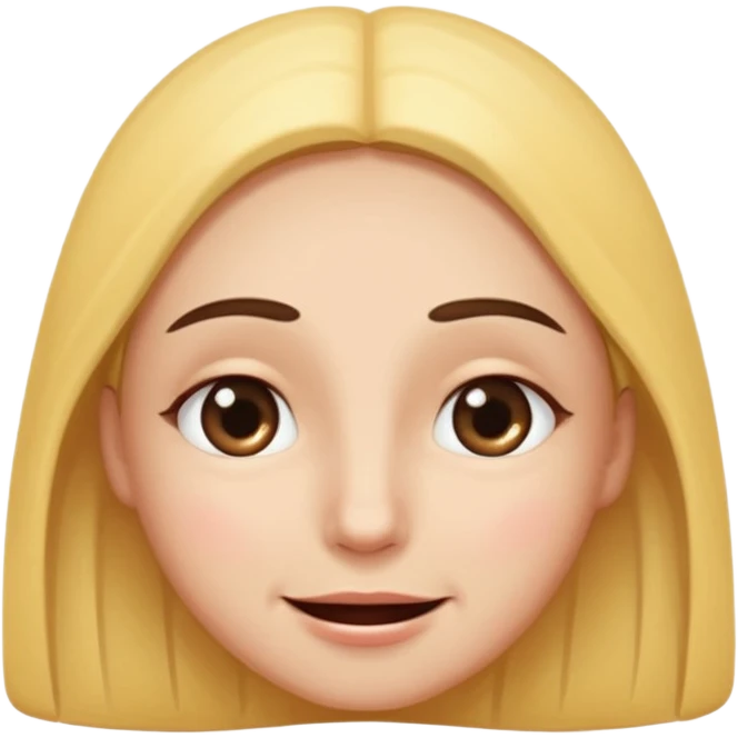 pleading face, glossy eyes, closed mouth smile, eyebrows slightly raised but not sad, warm and friendly emoji