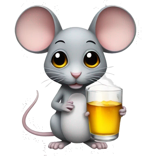 mouse with a glass reading emoji