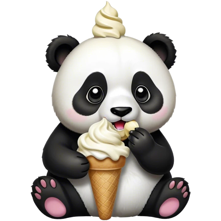 Panda eating ice cream emoji