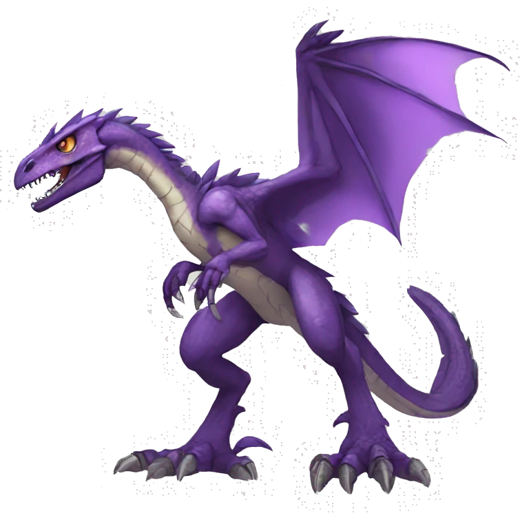 Edgy Purple Digimon-Fakemon-Velociraptor-Dragon-Mecha full body emoji