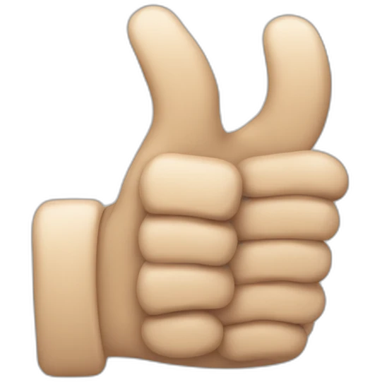 Thumb up but top part cruled like tesak emoji