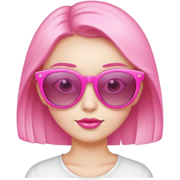 girl wearing pink sunglasses  emoji