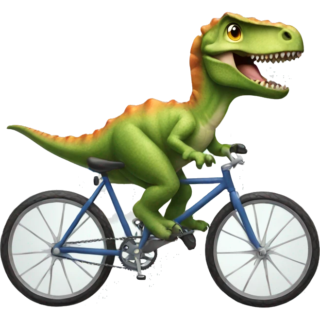 Dinosaur riding a bike emoji
