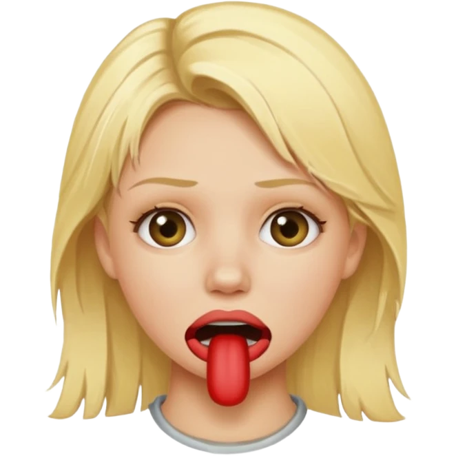 naked blonde girl with a gag in her mouth emoji
