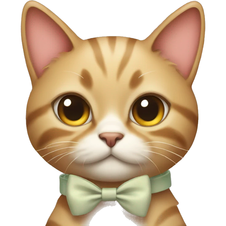 Cat wearing a bow emoji