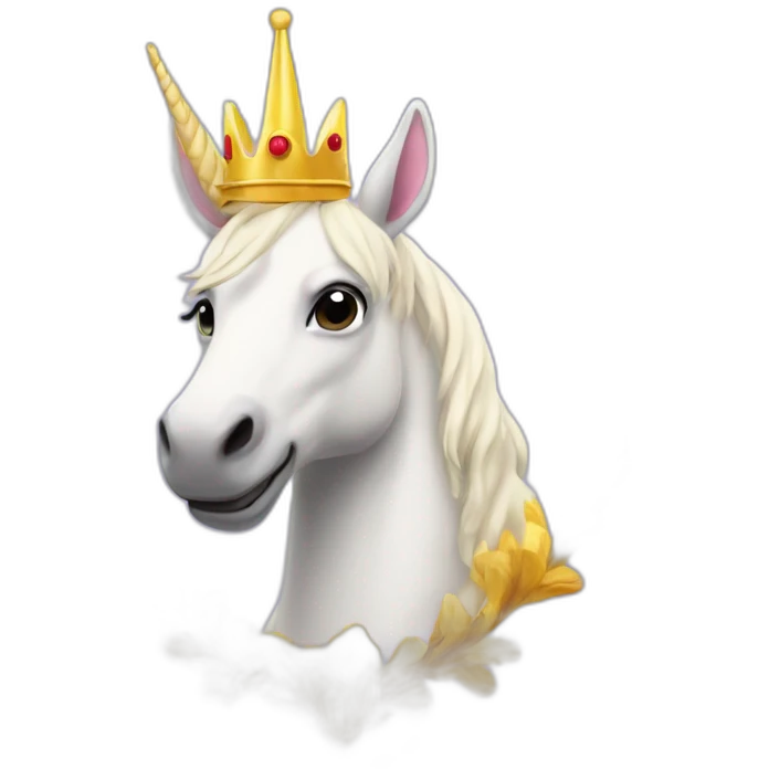 Licorne avec couronne emoji