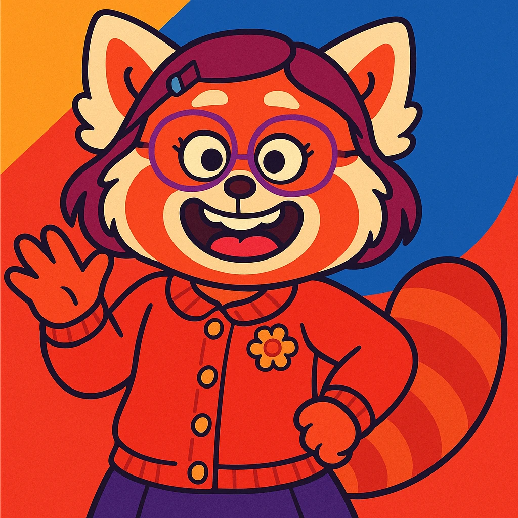 Mei Mei from Turning Red in vibrant toon style illustration emoji