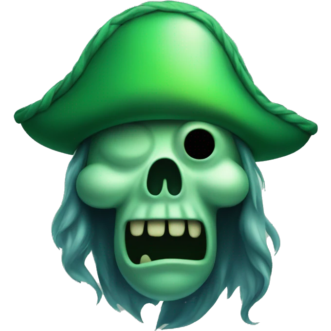 A green-coloured ghost of a pirate  emoji