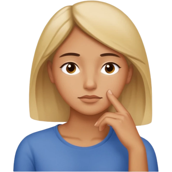 Lean chin on one’s hand emoji