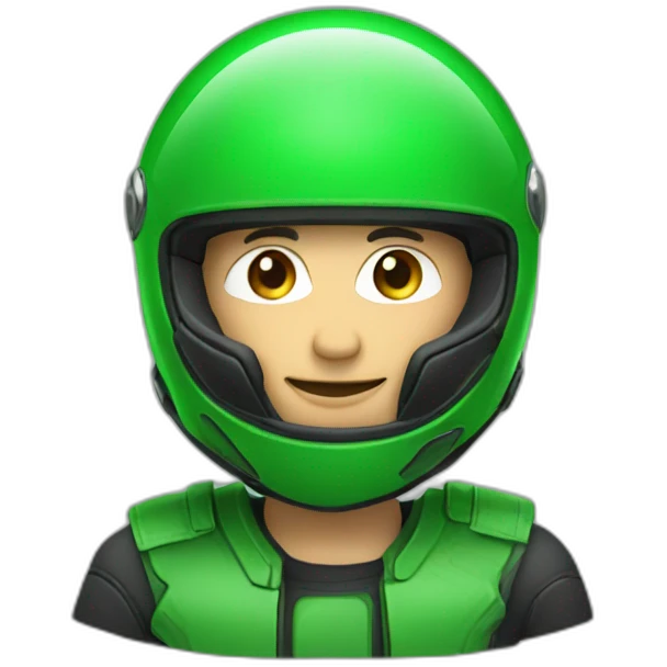 green motorbike helmet man emoji