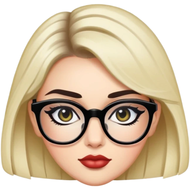 pretty baddie with eyeliner and glasses emoji