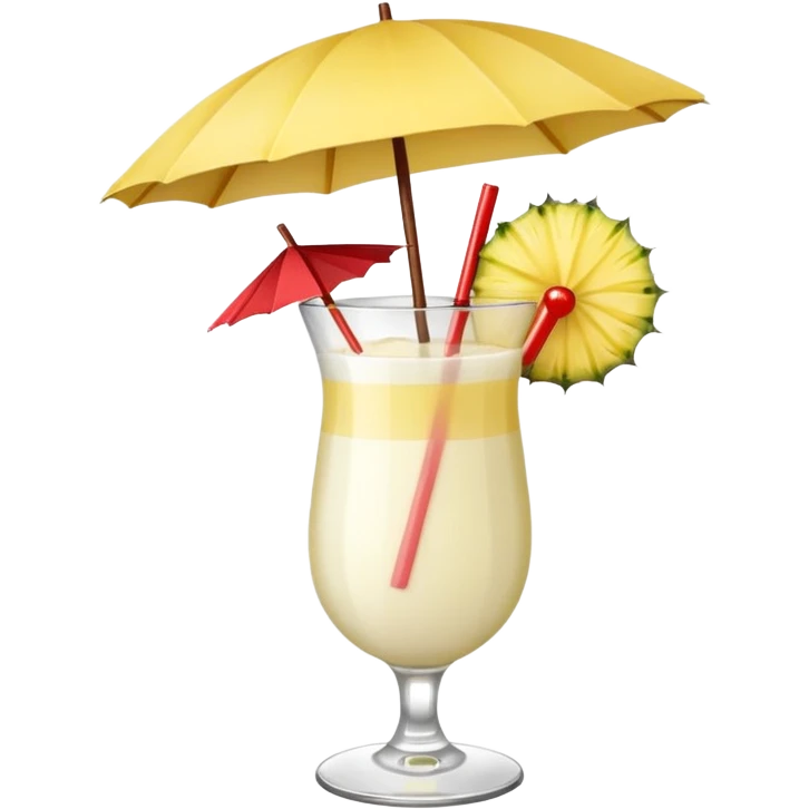 Pina colada mocktail with pineapple and cherry garnishes  emoji