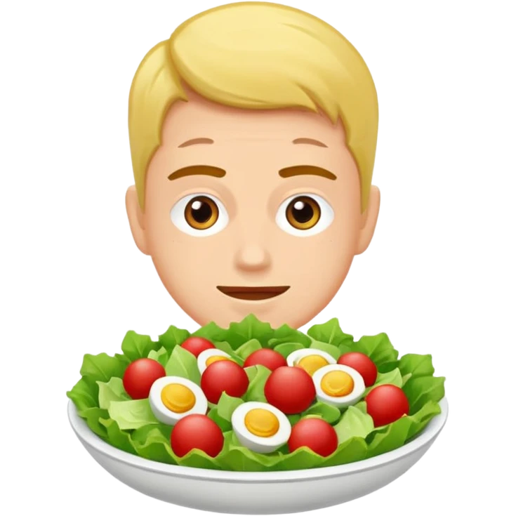 mach mir einen glücklichen mänlcihen sportler der sich gerade gesund ernährt emoji