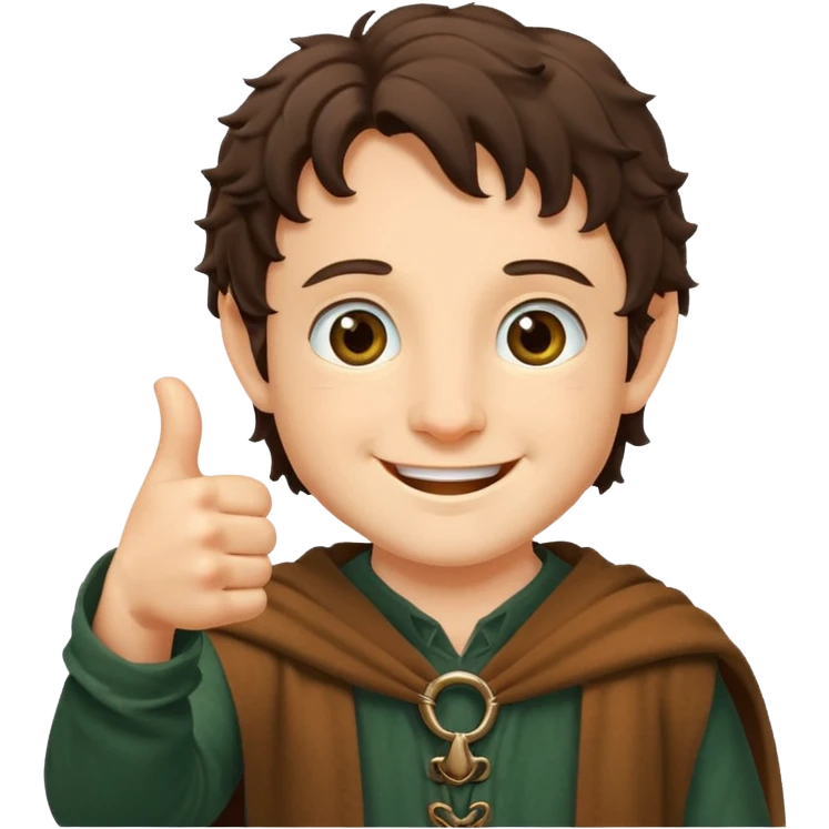 Frodo from lord of the ring doing a thumb up emoji