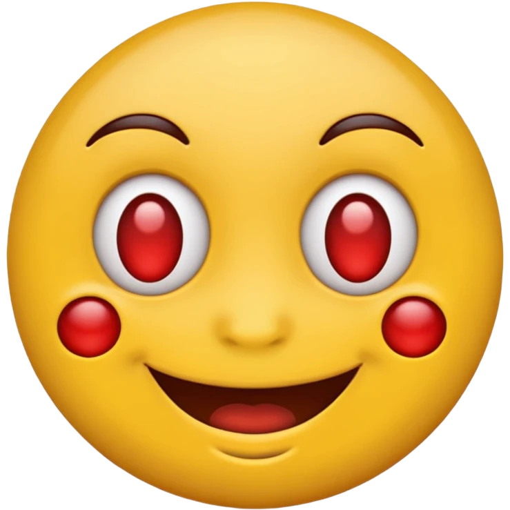Happy emoji with red veins on eyes emoji