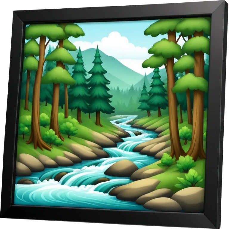 forest with a flowing river emoji
