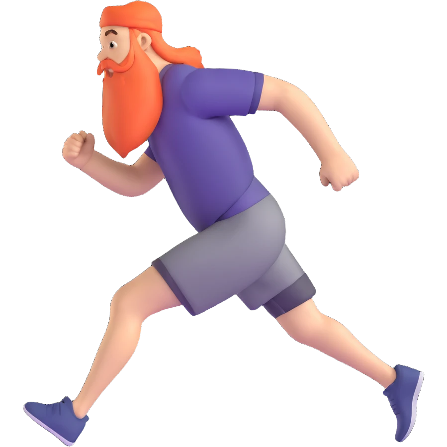 running man with long beard emoji