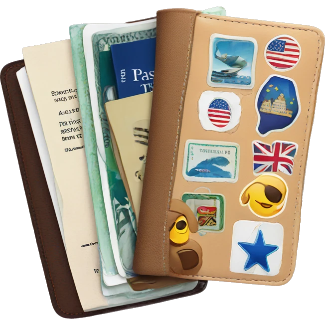 passport cover with stickers  emoji