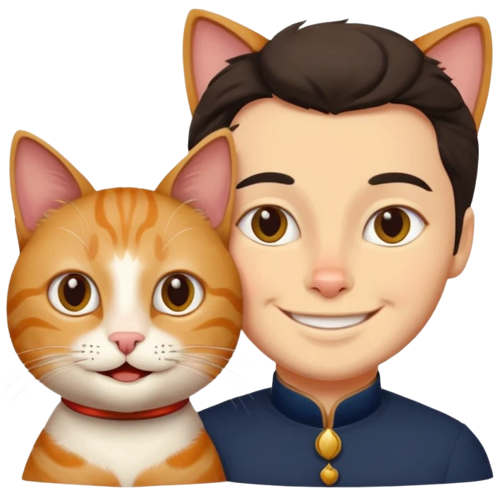 Cat and Pushkin stay together  emoji