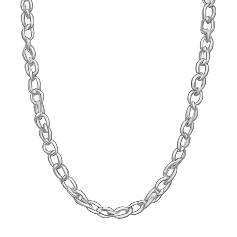 Realistic small feminin silver chain necklace isolated  emoji