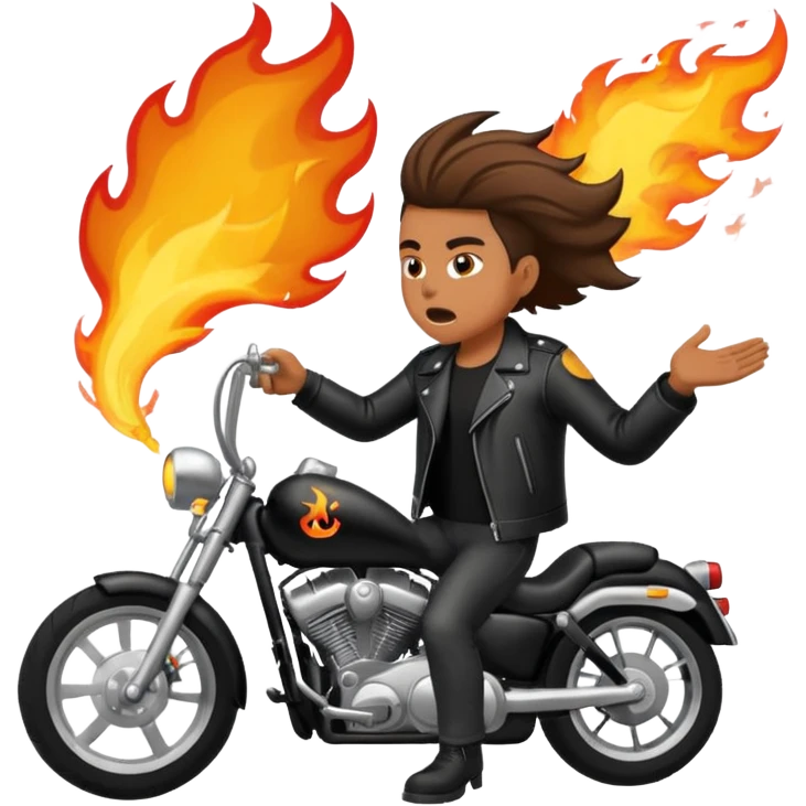 Biker getting blown up emoji