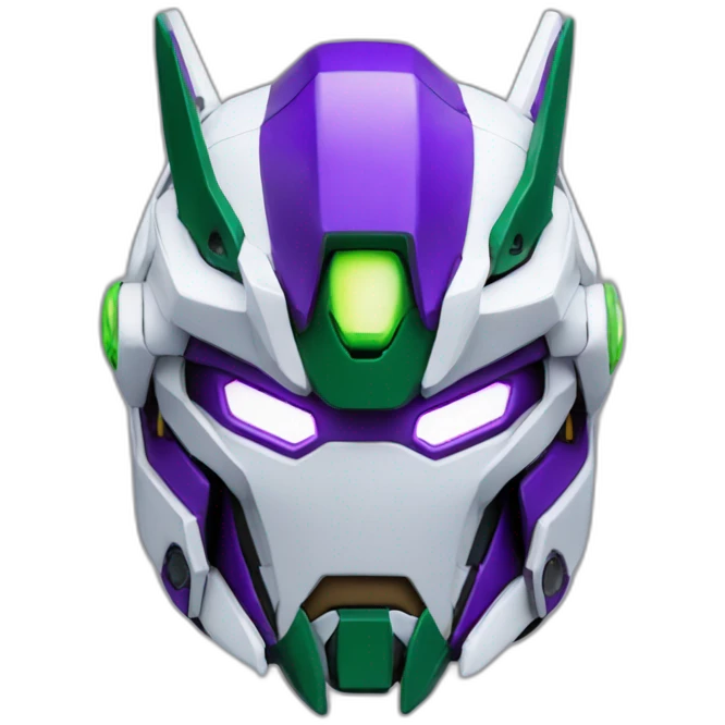 purple and green gundam barbatos face emoji