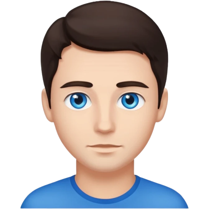 homme yeux bleu azur cheveux brun foncé emoji