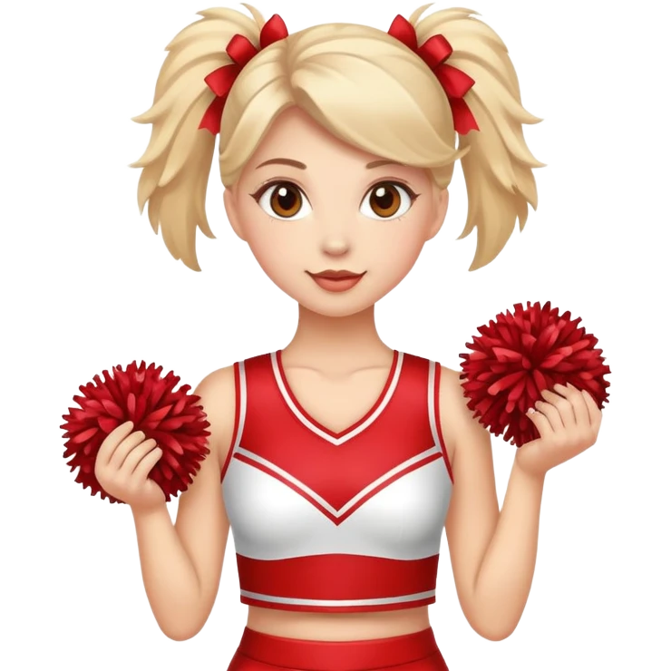 cheerleader girl holding pom-poms emoji