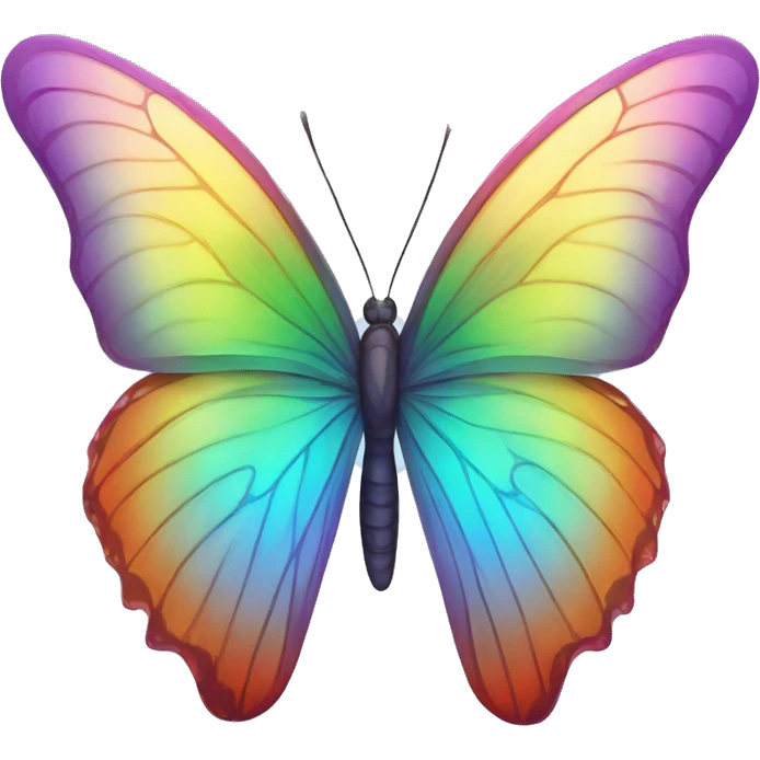 Iridescent glossy rainbow butterfly emoji