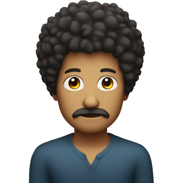 serious man with afro and no moustache emoji
