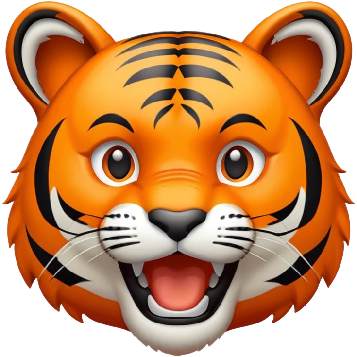 happy excited tiger face for Twitch emote emoji