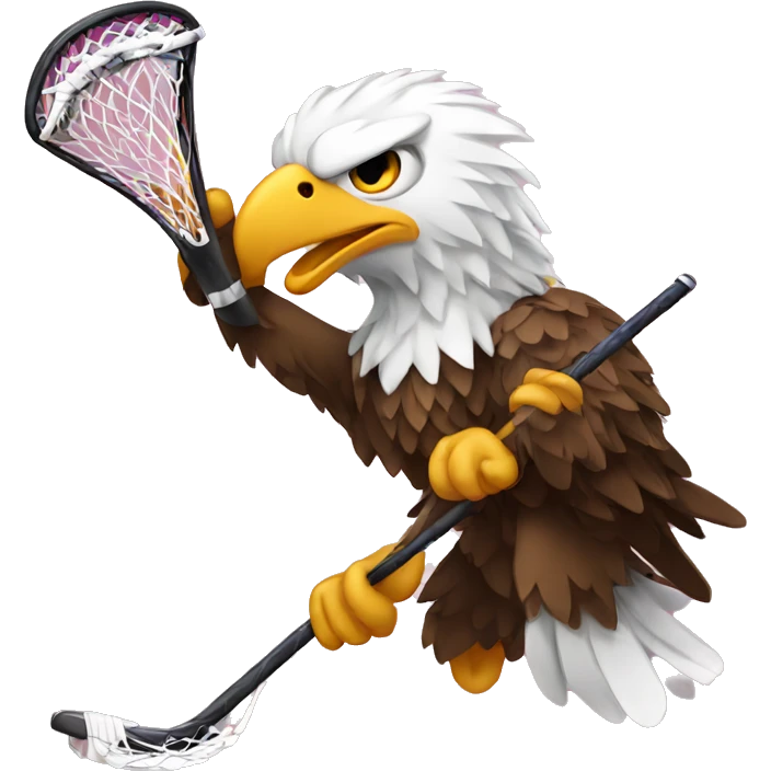 Eagle playing lacrosse emoji