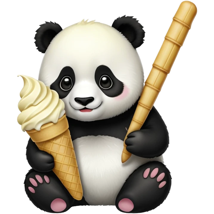 Panda eating ice cream emoji