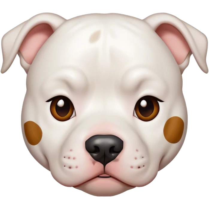 white pitbull with brown spot over eye emoji