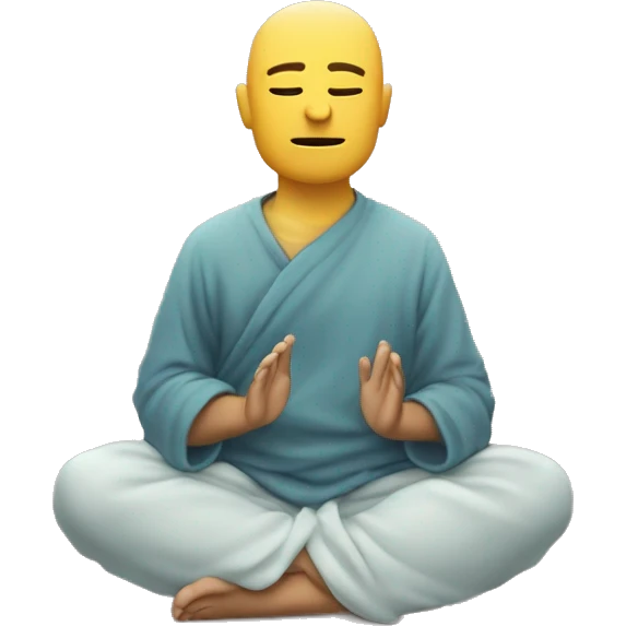 Créez un emoji représentant un sage serein, assis en méditation avec une aura de calme." emoji
