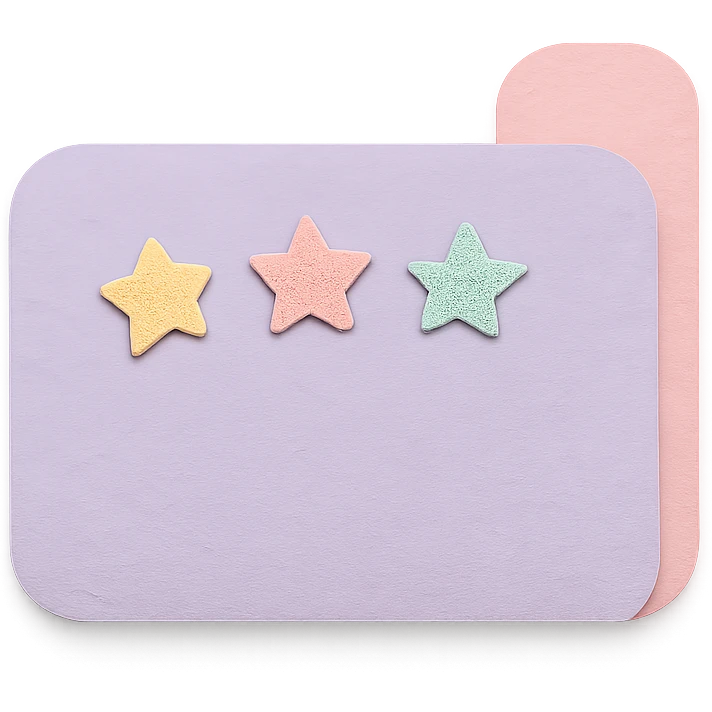 soft pastel cute tab divider with tiny stars with a pastel purple background emoji