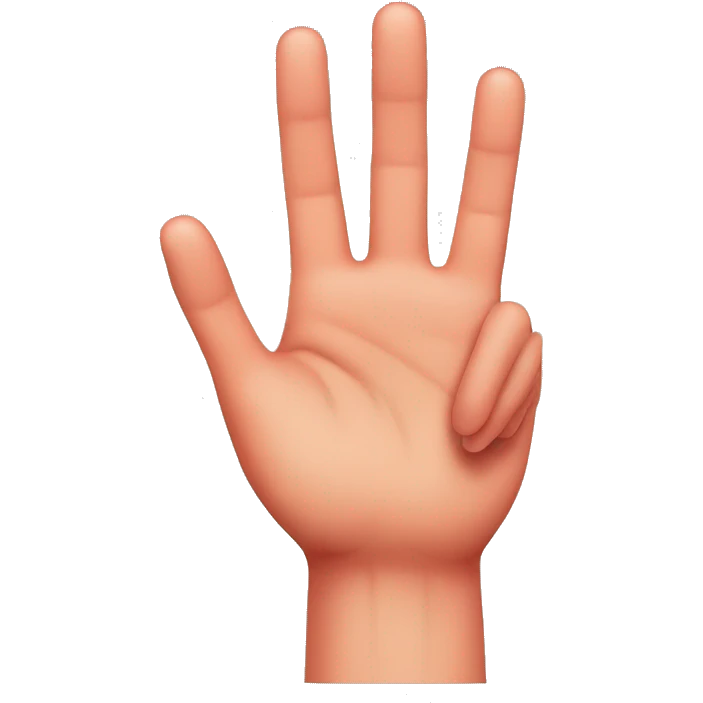 hand with 3 fingers red emoji