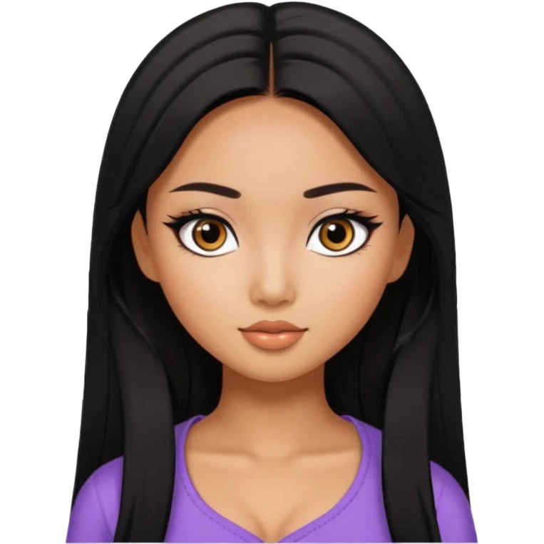 asian tanned beauty standard, pretty bratz baddie, black eyeliner emoji