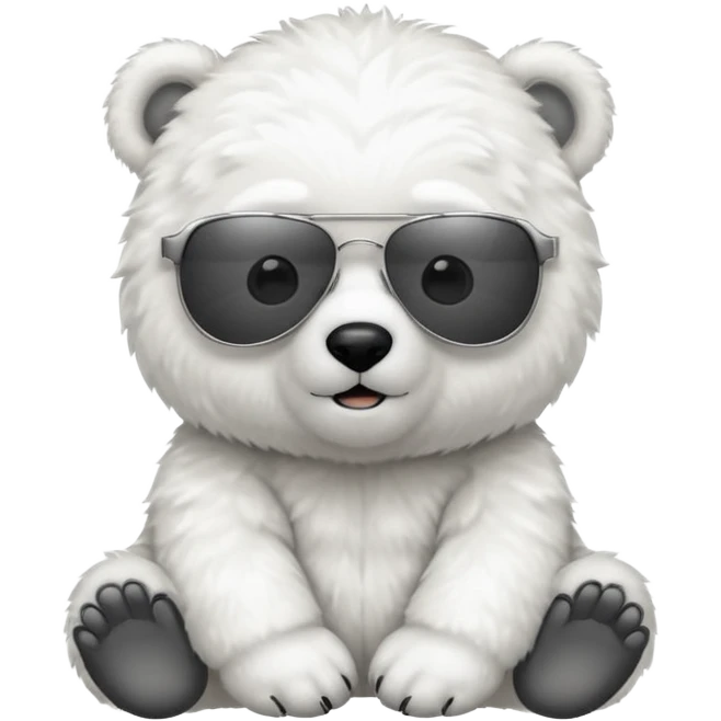 baby Polar bear with sun glassé emoji