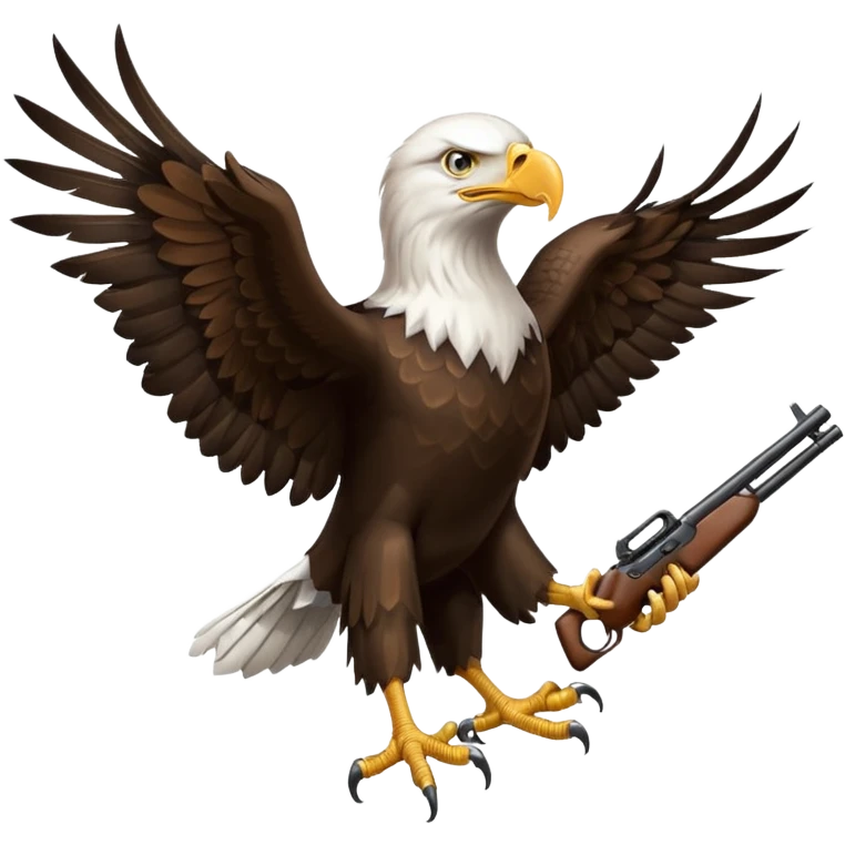Bald eagle holding rifle  emoji