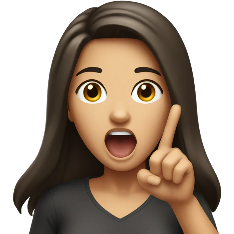 Brunette girl screaming emoji