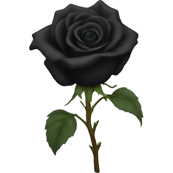 Wilted black rose emoji