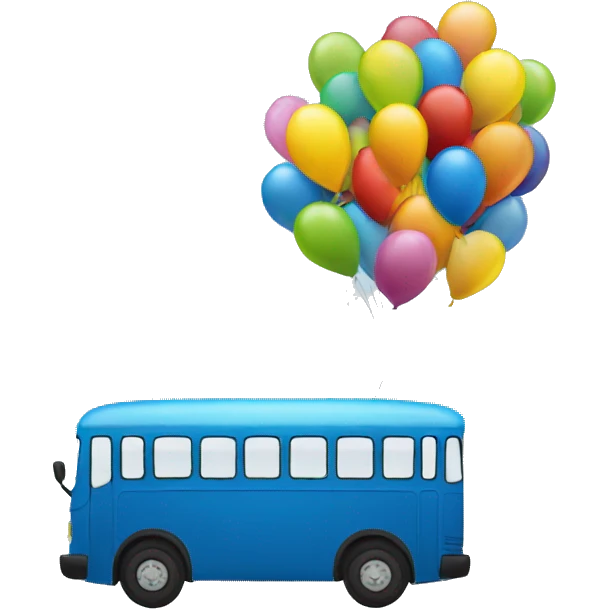 Bus who fly with ballons emoji