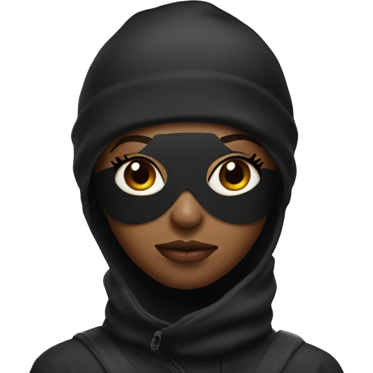 Black girl with full face ski mask  emoji