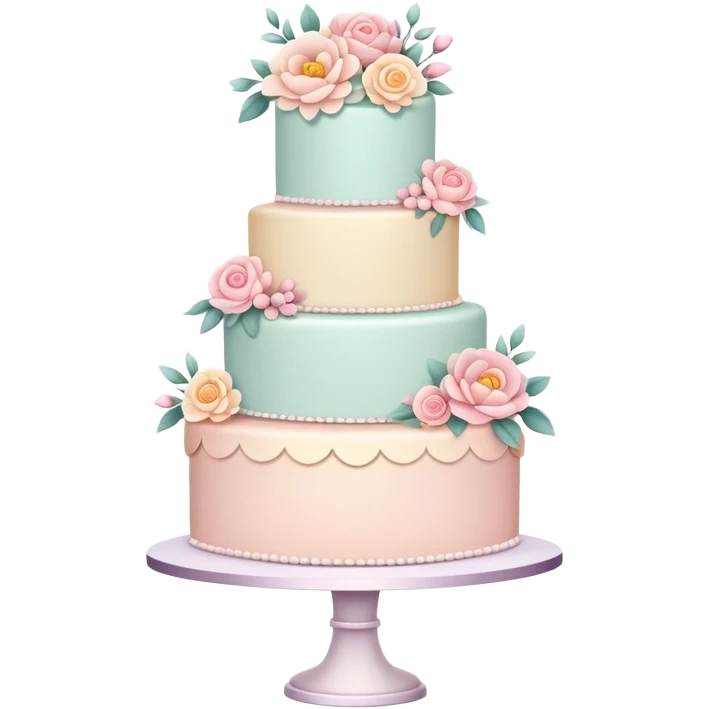 Romantic pastel wedding cake emoji