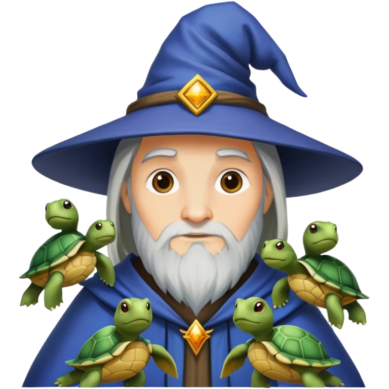 wizard surrounded by turtles emoji
