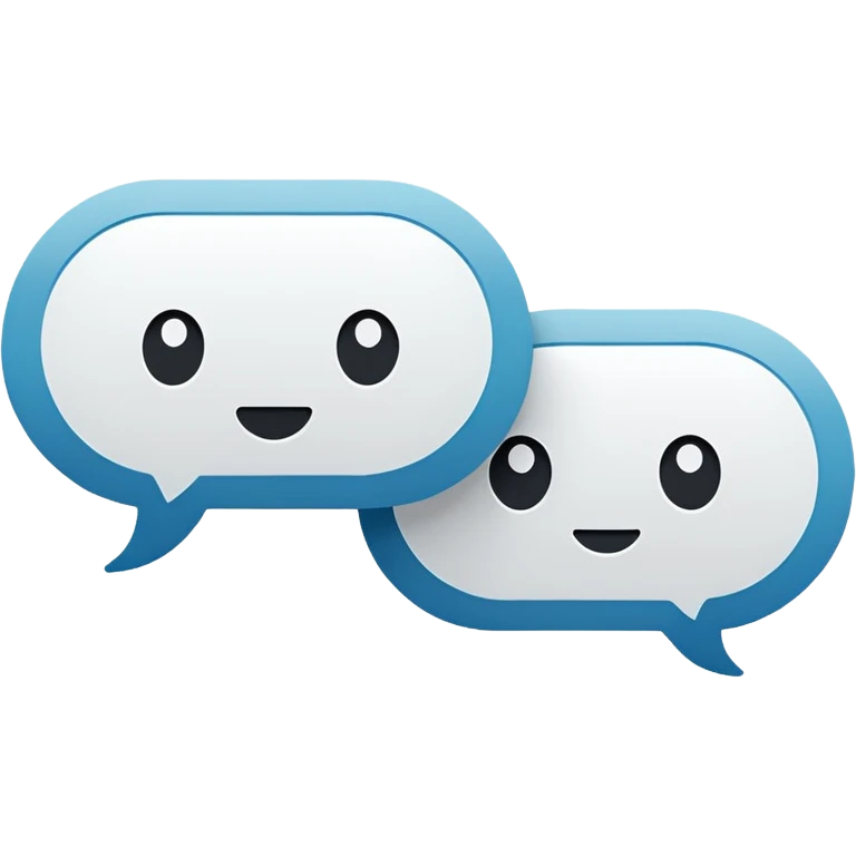 Minimal flat emoji of two speech bubbles facing each other emoji